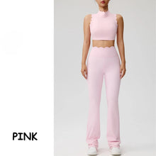 Load image into Gallery viewer, Women Yoga Sets Shockproof Bras&amp;High Waist Hip-lifting Flared Pants Running Workout Pilate Suit Gym Training Clothing Sportswear
