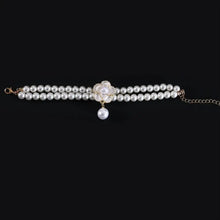 Load image into Gallery viewer, Pet Accessories Double Layer Pearl Pet Necklace Sweet Flower Pendant Cat Neck Chain Adjustable Pet Pearl Collar Photograph
