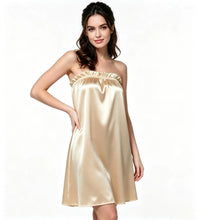 Load image into Gallery viewer, Female Nighty Dress Hot Nightdress Satin Elegant Sleep Dress 2026 Women's Sleepwear Sexy Dresses Sleeveless Strapless Nightgown
