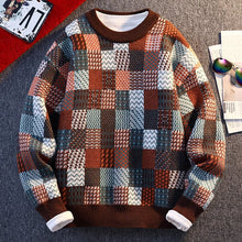 Load image into Gallery viewer, New Fashion Men Plaid Pullover Winter Sweaters Outwear Loose Casual Knitted Sweaters Male O-neck Pullovers Sweatercoats Size 4XL
