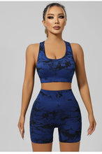 Load image into Gallery viewer, Women Seamless Tie Dye Yoga Set Quick Dry Sports Bra Shorts Lightweight Breathable Workout Outfit
