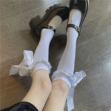 Load image into Gallery viewer, Lace Ribbon Knee High Socks
