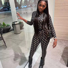 Load image into Gallery viewer, Women Jumpsuit Y2K Streetwear Moon Print Jumpsuit Elastic Long Sleeve Round Neck Autumn Sexy Fashion Bodysuit
