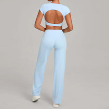 Load image into Gallery viewer, 2PCS Yoga Set Women Yoga Pant Workout Tracksuit Sportswear Gym High Waist Straight Leg Bottoms Fitness Bta Sports Suit XP01
