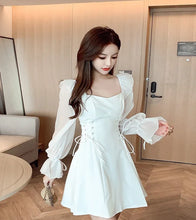 Load image into Gallery viewer, Coquette Lace-Up Mini A-Line Dress
