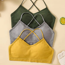 Load image into Gallery viewer, 3PCS/Set Sports Bra Women's Cross Shoulder Strap Sports Bra Yoga Navel Top Gym Fitness Tube Top Breathable Beauty Sexy Bra Back
