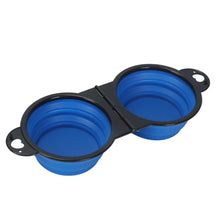 Load image into Gallery viewer, 1-piece 2-in-1 Foldable Dual Bowl Feeding Bowl Portable Outdoor Travel Dog Cat Drinking Bowl Pet Supplies Outdoor Feeding Water
