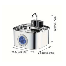 Load image into Gallery viewer, 3L Stainless Steel Wireless Recharging Sensor Cat Water Fountain Auto Drinking Fountain For Cats Dog Drinker Pet Dispenser Bowl

