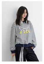 Load image into Gallery viewer, Striped Dog Print Loose Tee
