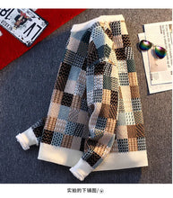Load image into Gallery viewer, New Fashion Men Plaid Pullover Winter Sweaters Outwear Loose Casual Knitted Sweaters Male O-neck Pullovers Sweatercoats Size 4XL
