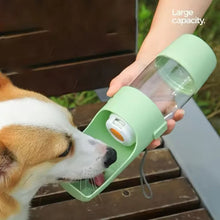 Load image into Gallery viewer, Pet Travel Water Bottle Portable with Food Container Foldable 2in1 Pet Outdoor Bowl Puppy Dog Cat Travel Drinking Food Feeder
