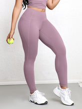 Load image into Gallery viewer, Women Leggings with Double Pockets Solid Color High Waist Butt Lifting Workout Tights Slim Elastic Pants Casual Wear

