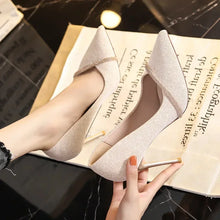 Load image into Gallery viewer, High Heels Women with 2024 New Spring and Autumn Pointy Women's Shoes Dress Wedding Shoes Temperament Banquet Single Shoes
