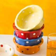 Load image into Gallery viewer, Pet Bowl Cute Ins Storm Dot Ceramic Bowl Dessert Breakfast Bowl Home Cat Dog Bowl Feeding Basin  Cat Caramics Supplies
