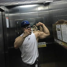 Load image into Gallery viewer, Mens Workout Tank Tops Mash Fabric Quick Dry Muscle Sleeveless Shirts Cut Off Slim Fit  Bodybuilding Gym Tees Singlet
