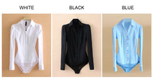 Load image into Gallery viewer, Elegant Pleated Office Bodysuit Blouse

