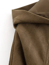 Load image into Gallery viewer, Elegant Hooded Double Breasted Jacket
