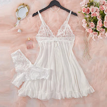 Load image into Gallery viewer, Suspender Suit Summer Ultra-thin Nightgown Lace Thong Sets Women's Sexy Pyjamas Lingerie Hot Night Dress Comfortable Sleepwear
