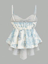 Load image into Gallery viewer, Women's Elegant Cami Top, Striped Printed Fabric, Bow Neck &amp; Front Tie Waist, Slim Sleeveless Camisole. Versatile for Spring &amp; S

