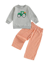 Load image into Gallery viewer, Tractor Plaid Toddler Set
