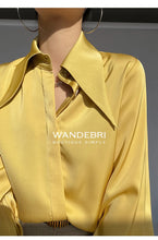 Load image into Gallery viewer, Elegant Satin Office Casual Shirt
