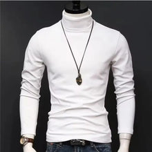 Load image into Gallery viewer, Slim Black Turtleneck Tee Men
