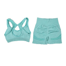 Load image into Gallery viewer, 2Pcs Women Yoga Outfit Set Sports Fitness Vest Running Workout Shorts Suit Gym Training Active Wear Handmade Accessory
