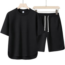 Load image into Gallery viewer, NEW Summer Men Suit Round Neck Short Sleeve T-shirt+shorts Two Piece Set Loose Outdoor sport Casual Suit men T-shirt Tracksuit
