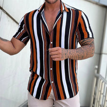 Load image into Gallery viewer, Striped Hawaiian Casual Shirt Men
