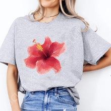 Load image into Gallery viewer, Pink Hibiscus Casual Y2K Tee

