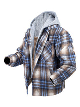Load image into Gallery viewer, Fleece Lined Plaid Hooded Jacket
