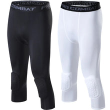 Load image into Gallery viewer, Men's Sports 3/4 Cropped Pants Padded Running Leggings Mens Joggers Elastic Compressions Sweatpant Football Basketball Trousers
