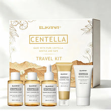 Load image into Gallery viewer, Centella Asiatica Travel Face Skin Care Kit: Serum,Cleansing Oil,Moisturizing Toner,Cleaner Foam,Soothing Cream,Skincare Set
