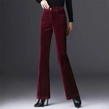 Load image into Gallery viewer, High Waist Corduroy Women's Pants Spring Autumn Winter Fashion Micro Flared Casual Trousers Slimming Warm Long Pants
