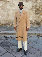 Load image into Gallery viewer, Double Breasted Peak Lapel Overcoat
