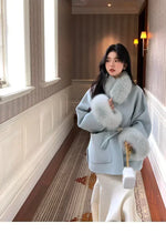 Load image into Gallery viewer, Luxury Wool Fur Winter Long Coat
