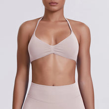 Load image into Gallery viewer, Sport Bra Strappy Bra Top Women High Support Thin Strap Halter Sport Seamless Bras Scrunch Workout Yoga Tank
