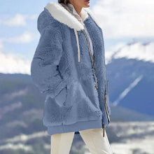 Load image into Gallery viewer, Autumn Winter Fashion Women's Coat New Casual Hooded Zipper Lady Clothes Cashmere Female Fleece Jacket Solid Color Ladies Coats
