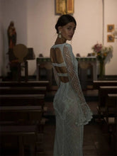 Load image into Gallery viewer, Shimmering Pearl Sheath Wedding Gown
