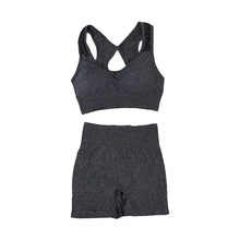 Load image into Gallery viewer, Women Yoga Shorts Sets High Waist Butt Lifting Workout Fitness Tights Tummy Control Gym Running Stretched Sportswear
