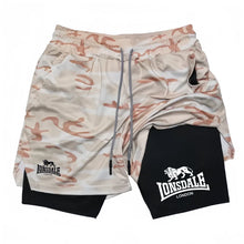 Load image into Gallery viewer, Print 2in1 Running Shorts for Men Gym Workout Compression Shorts with Phone Pocket Towel Loop Summer Sport Athletic Activewear
