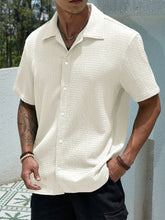 Load image into Gallery viewer, Men's casual shirts, short-sleeved men's shirts, summer clothes, pleated fabrics, light and breathable, suitable for queuing for
