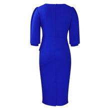 Load image into Gallery viewer, Elegant O-Neck Sheath Midi Dress
