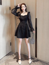 Load image into Gallery viewer, Coquette Lace-Up Mini A-Line Dress
