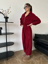 Load image into Gallery viewer, Jumpsuit Women 2026 New Fashionable Long Sleeved Jumpsuit for Women's Casual Half Open Collar Elastic Waist Jumpsuit
