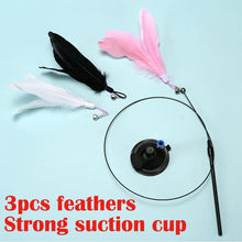Load image into Gallery viewer, Interactive Cat Toy Handfree Cat Stick Kitten Playing Teaser Wand Toy Suction Cup Feather Wand Pet Supplies Simulation Feather
