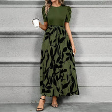 Load image into Gallery viewer, Elegant Lace-Up Ruffle Hem Dress
