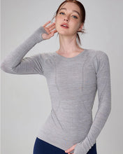 Load image into Gallery viewer, Yoga Clothes for Women, Sports Tops, Round Neck, Seamless, Slim, Running Shirt Fitness Workout Long Sleeves Gym T Shirt, Winter
