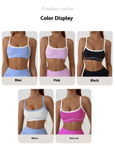 Load image into Gallery viewer, Yoga Sports Bra Color Clashing Shock Absorbing Brassiere Women Full Cup Breathable Gym Tube top Bra Yoga Workout Underwear

