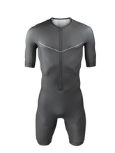 Load image into Gallery viewer, Righttrack Triathlon Race Suit Men's Short Sleeve Skinsuit Long Distance Tri Suits Performance Swimming/Cycling
